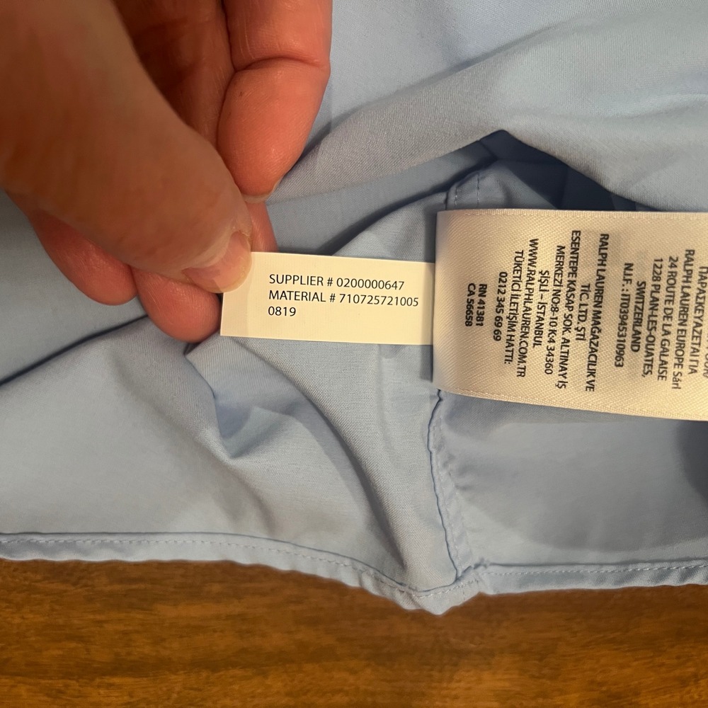 Polo Ralph Lauren Slim Fit Performance Shirt Mens XXL Light Blue Button Down - Picture 10 of 16